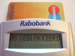 Geblokkeerde bankpas